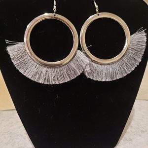 Silver tone earrings